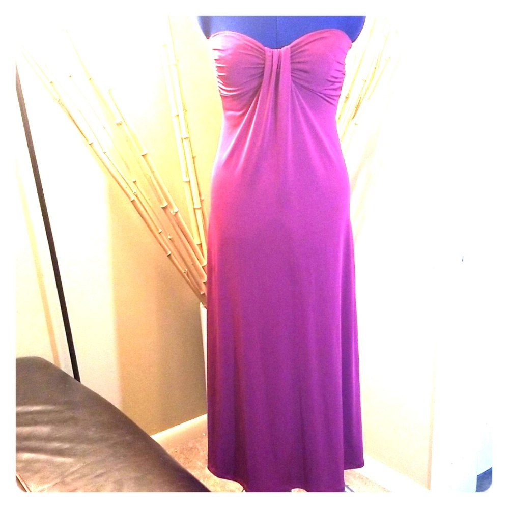 Janice Purple Strapless Dress